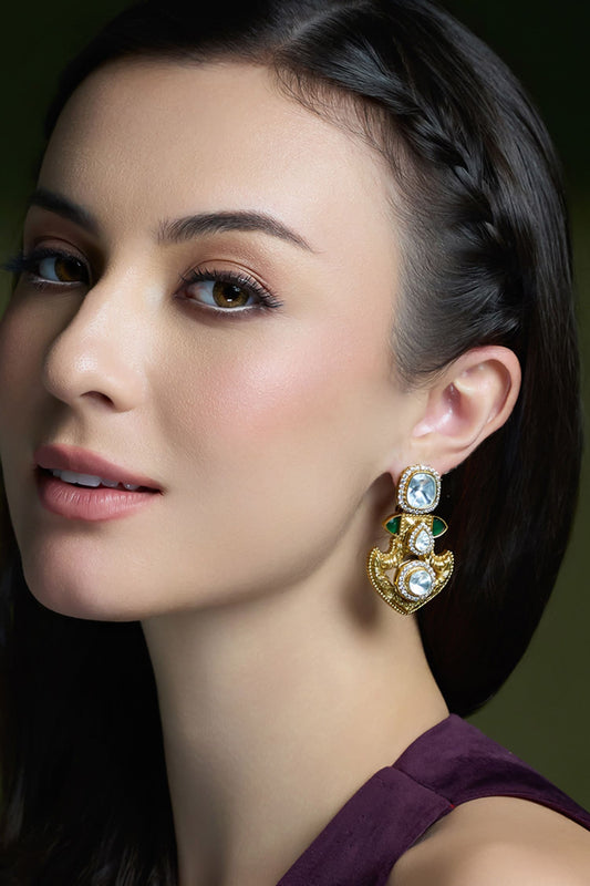 Radiant Kundan Shield Earrings 