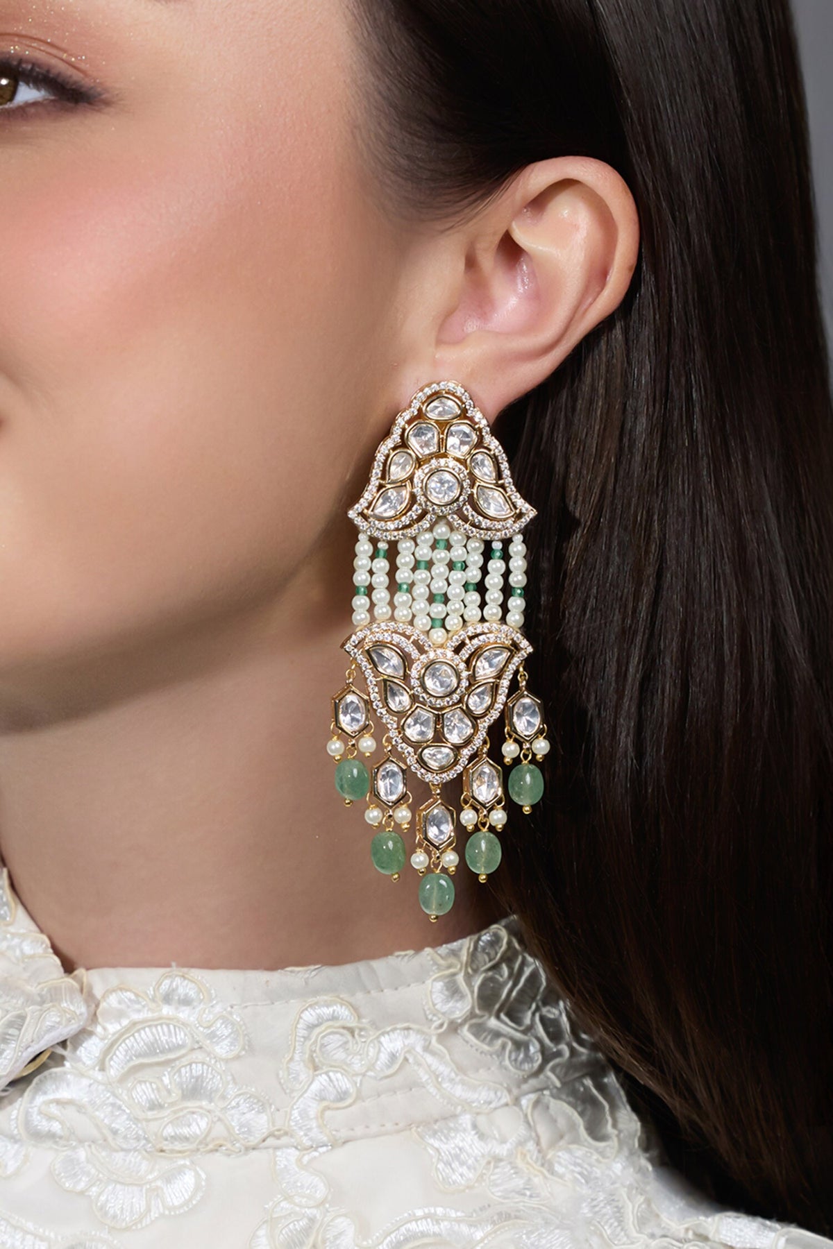 Opulent Pearl Cascade Earrings 