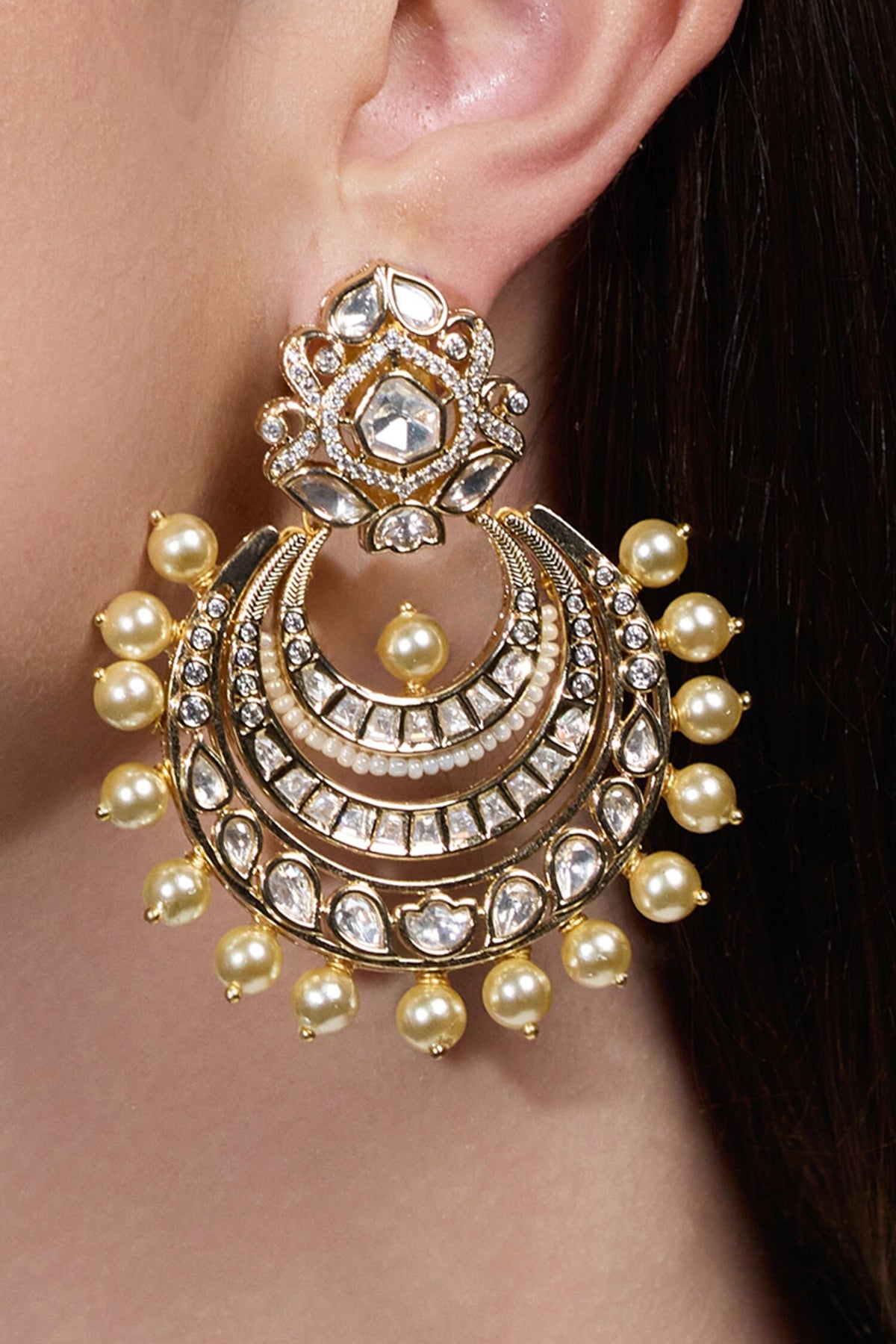 Noor E Kundan Embellished Chandbalis 