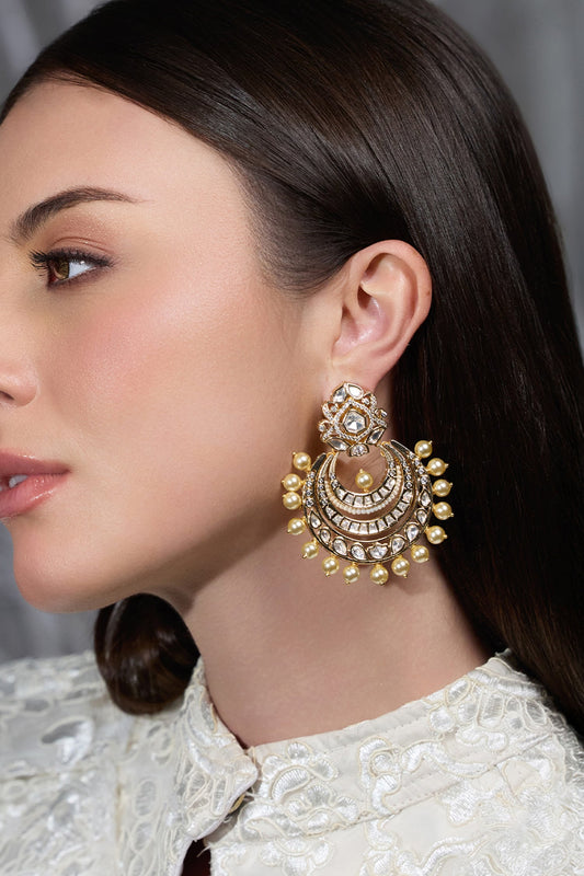 Noor E Kundan Embellished Chandbalis 