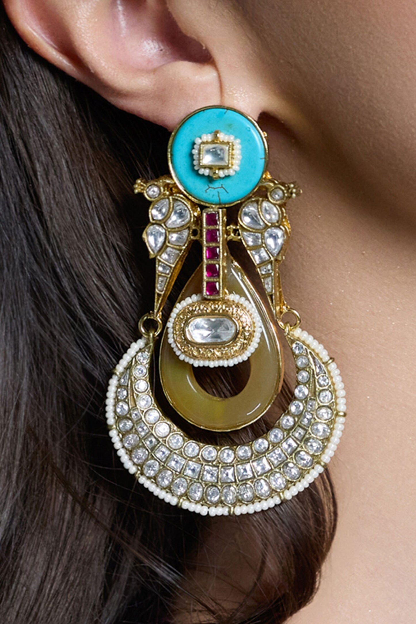 Aura Turquoise Stud Chandbalis 