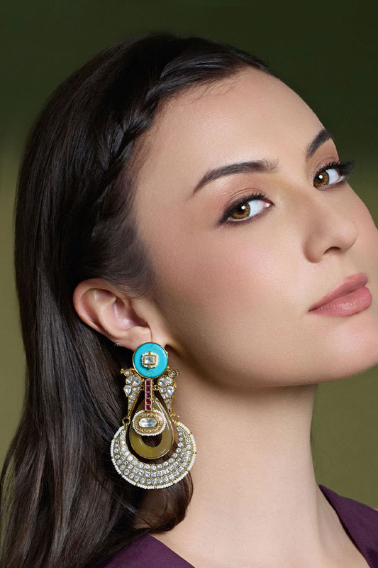 Aura Turquoise Stud Chandbalis 