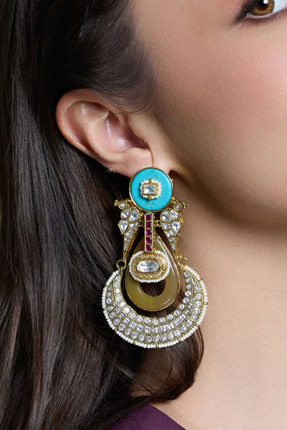 Aura Turquoise Stud Chandbalis 