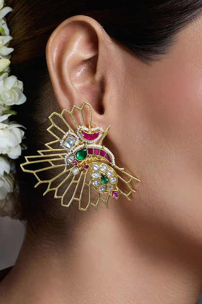 Jewel Wing Stud Earrings 