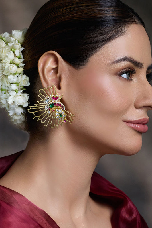 Jewel Wing Stud Earrings 