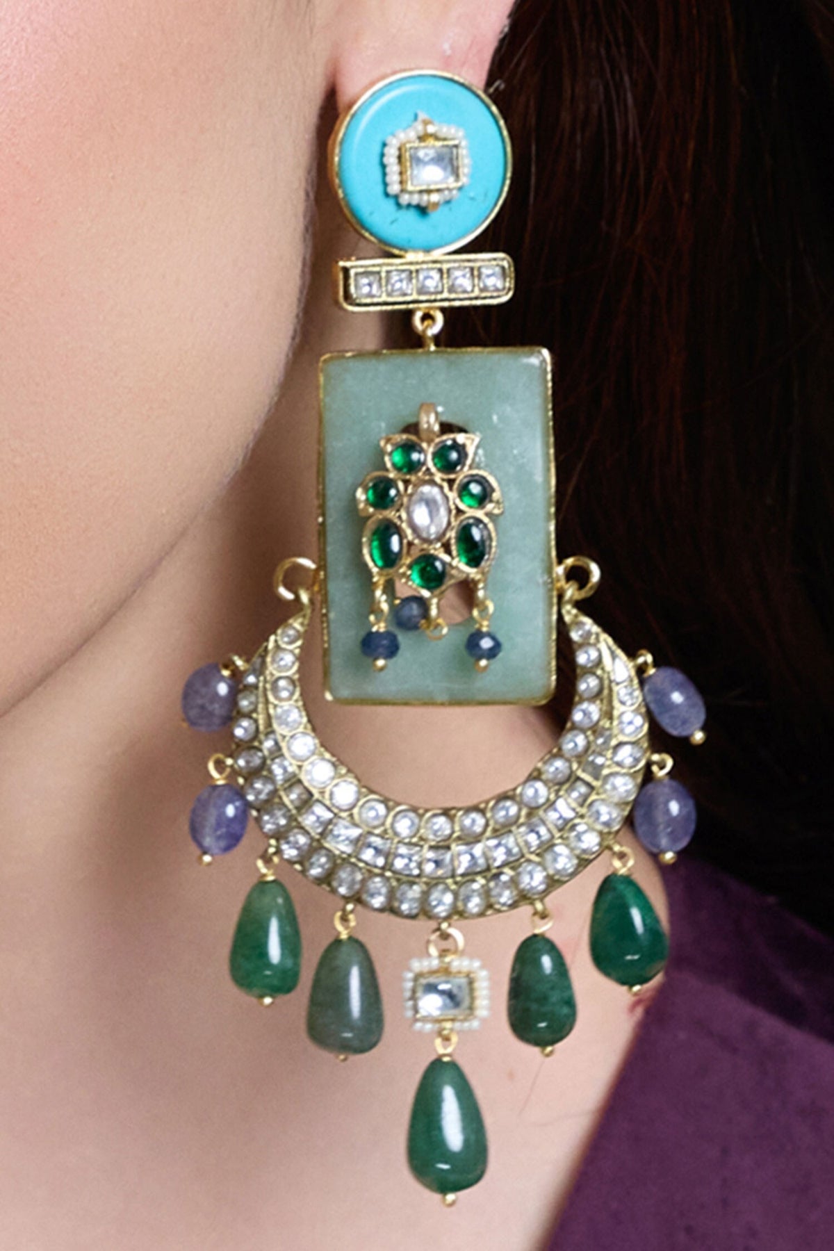 Royal Radiance Meenakari Chandbalis 