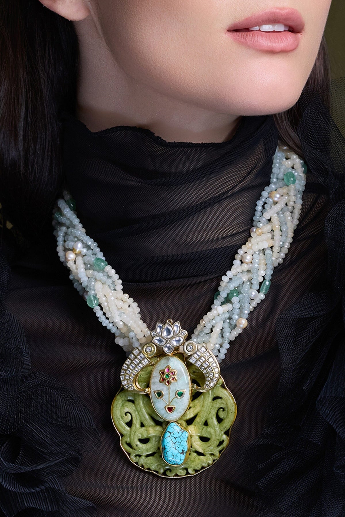 Mystic Man Shaped Pendant Necklace 