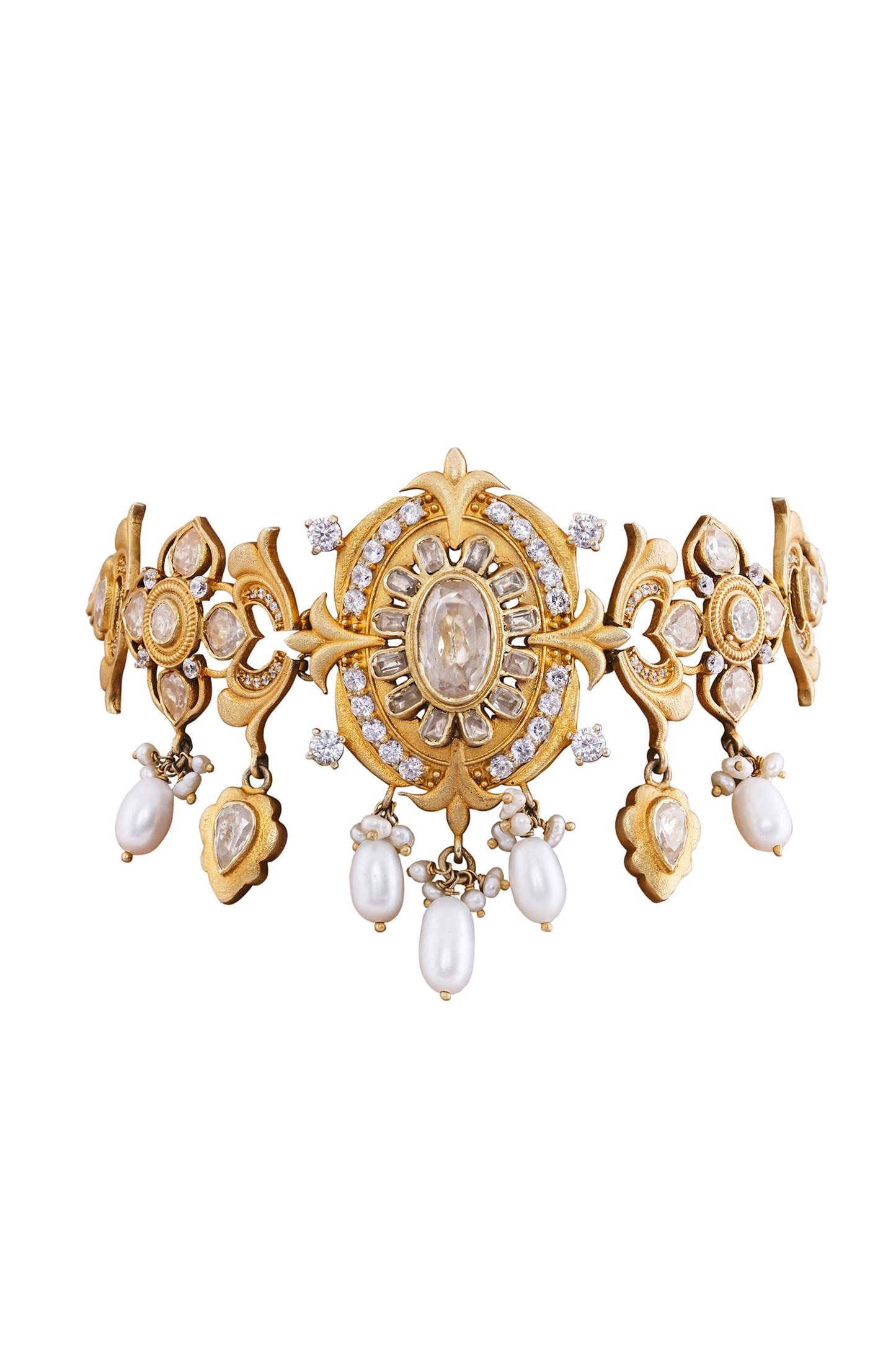 Manasvita Zircon & Pearl Embellished Choker 