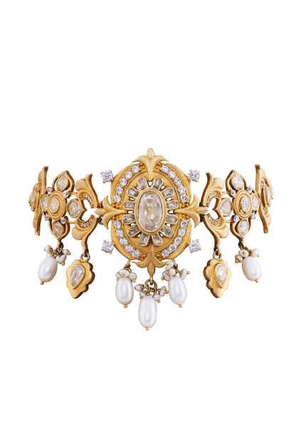 Manasvita Zircon & Pearl Embellished Choker 