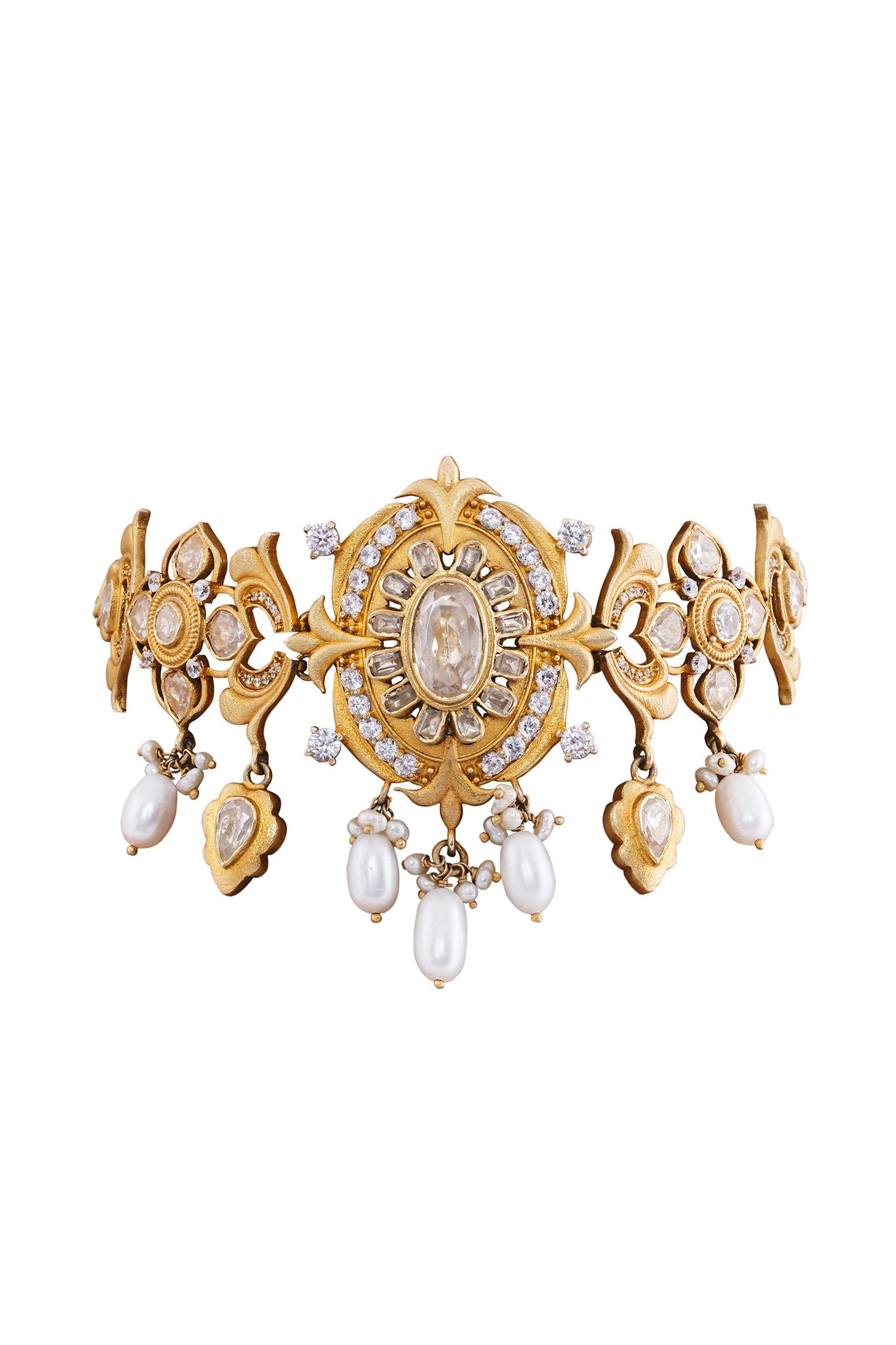 Manasvita Zircon & Pearl Embellished Choker 