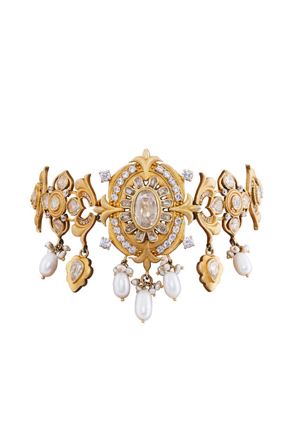 Manasvita Zircon & Pearl Embellished Choker 