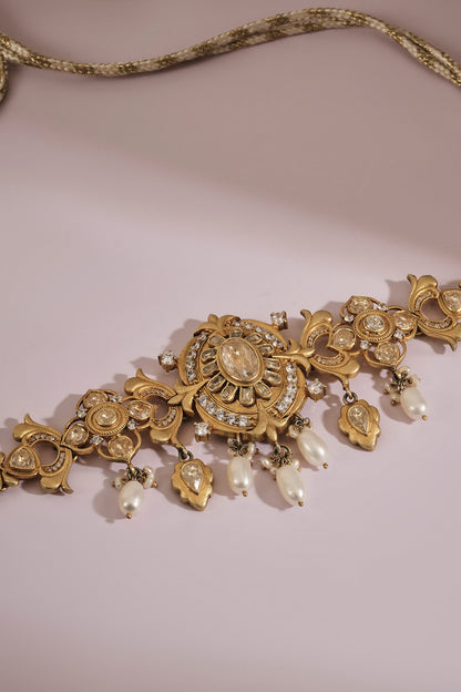 Manasvita Zircon & Pearl Embellished Choker 