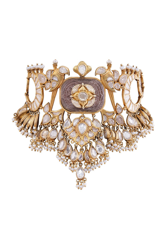 Trishala Zircon & Pearl Embellished Choker 