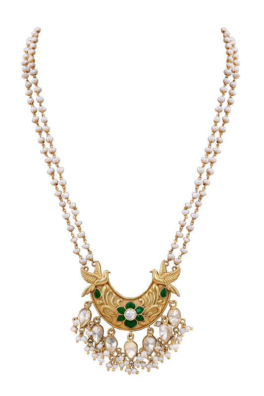 Animalar Zircon & Pearl Embellished Necklace 