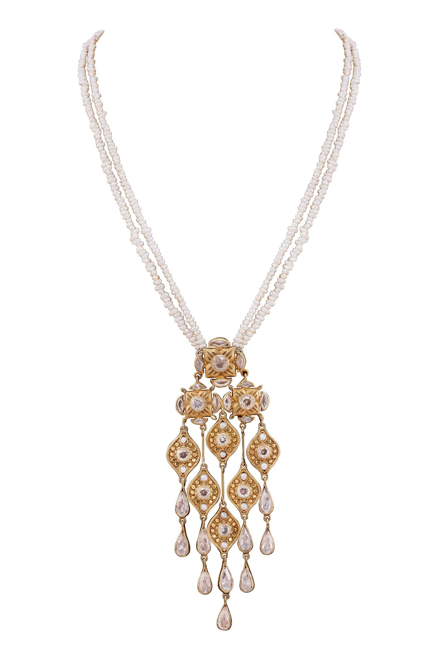Kashaf Zircon & Pearl Embellished Necklace 