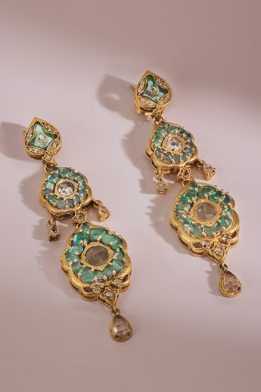 Sabiha Zircon Embellished Drop Earrings 