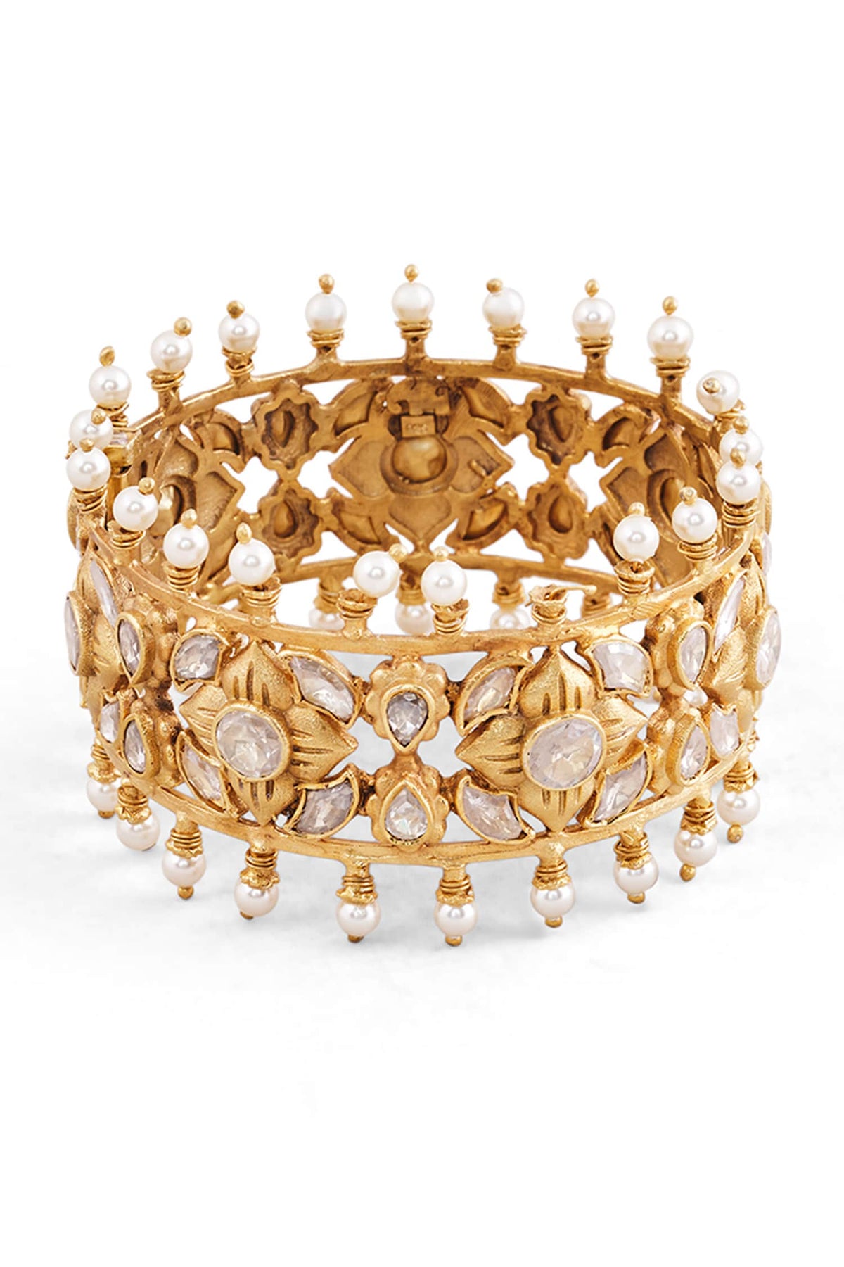 Ruhoi Zircon & Pearl Embellished Bangle 
