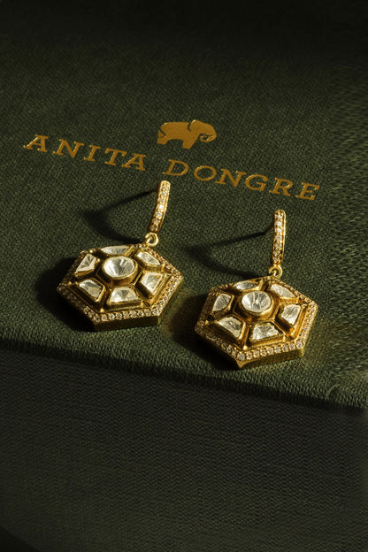 Anzila Moissanite Hexagon Drop Earrings 