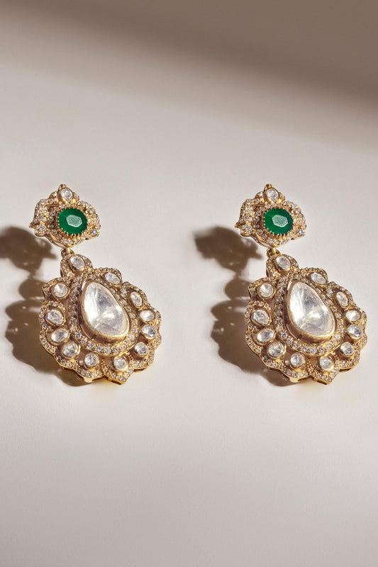 Farnoush Zircon & Emerald Drop Earrings 