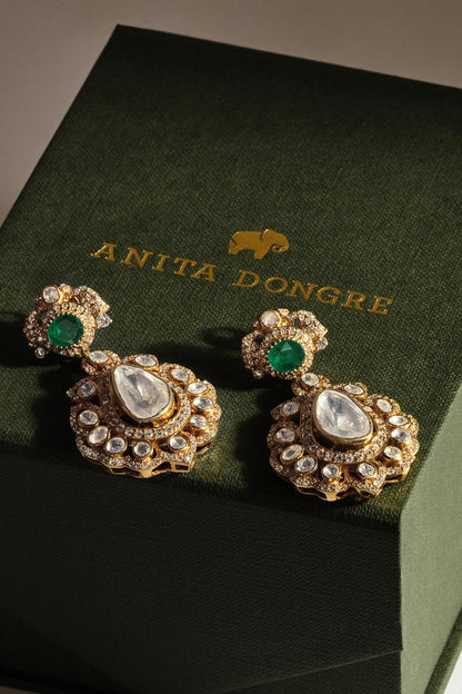 Farnoush Zircon & Emerald Drop Earrings 