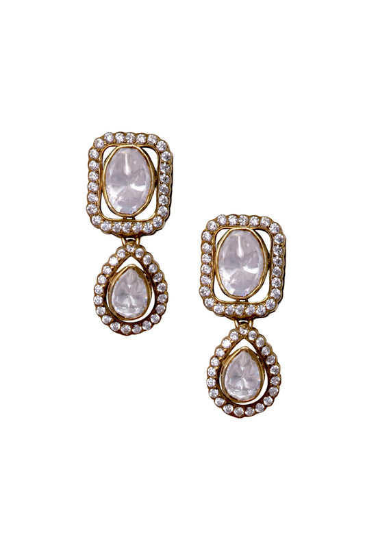 Guinevere Moissanite Stone Drop Earrings 