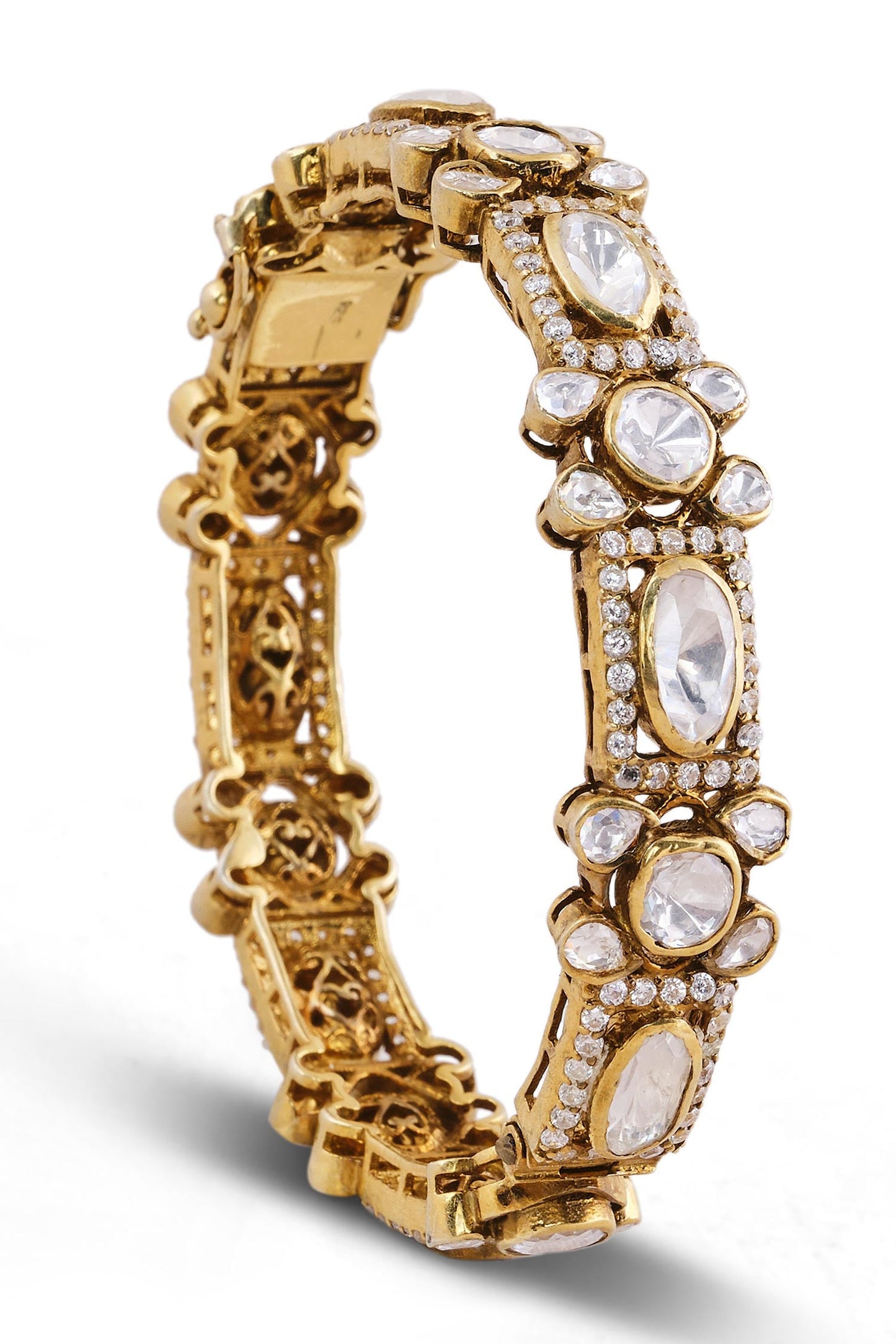 Rudabah Moissanite & Pearl Studded Bangle 