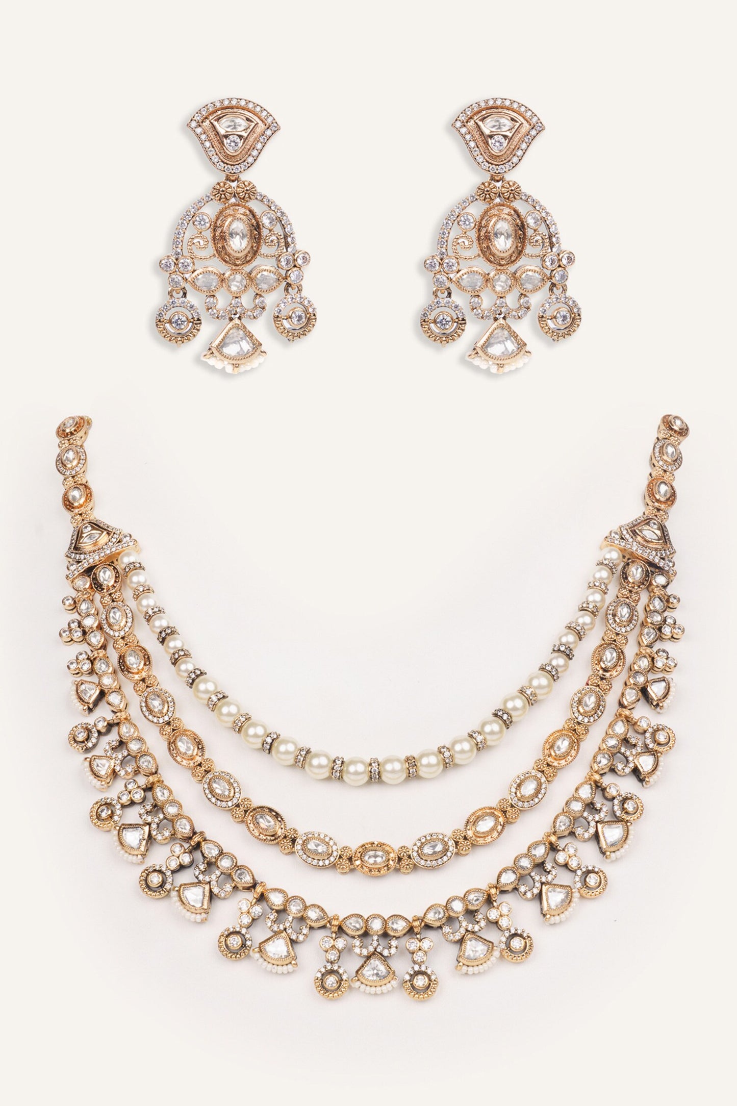 Layered Kundan Necklace Set 