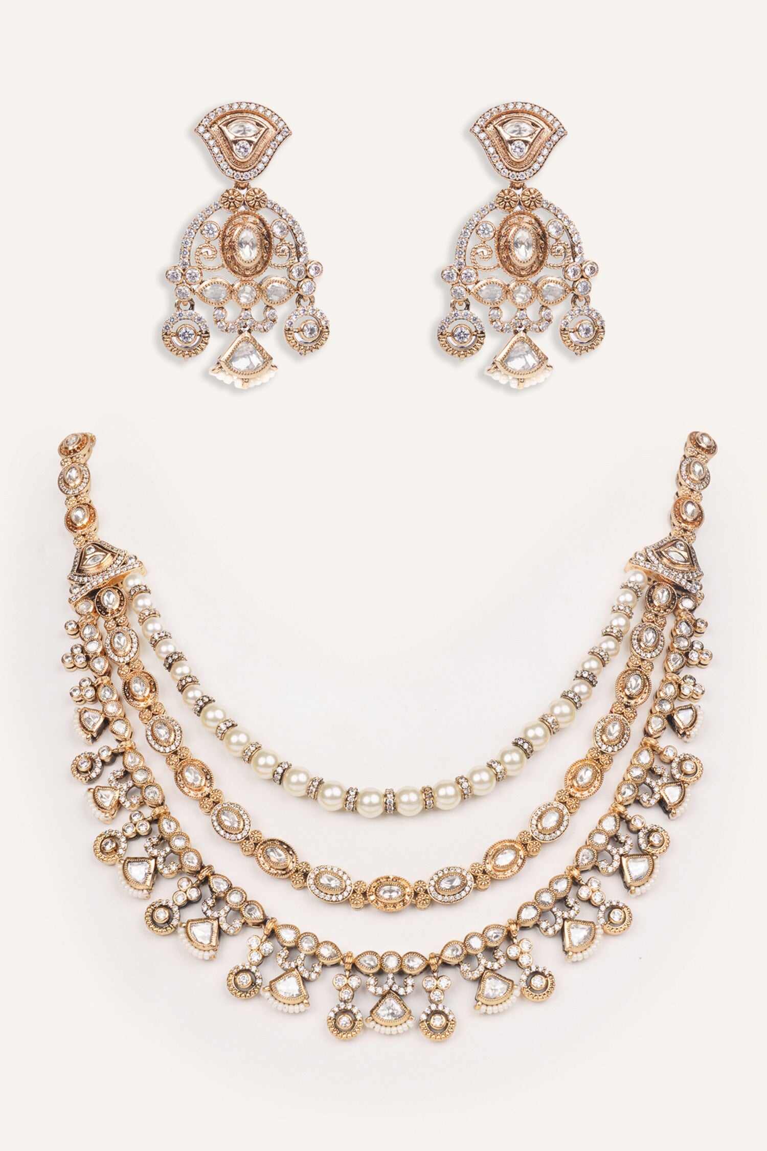 Layered Kundan Necklace Set 