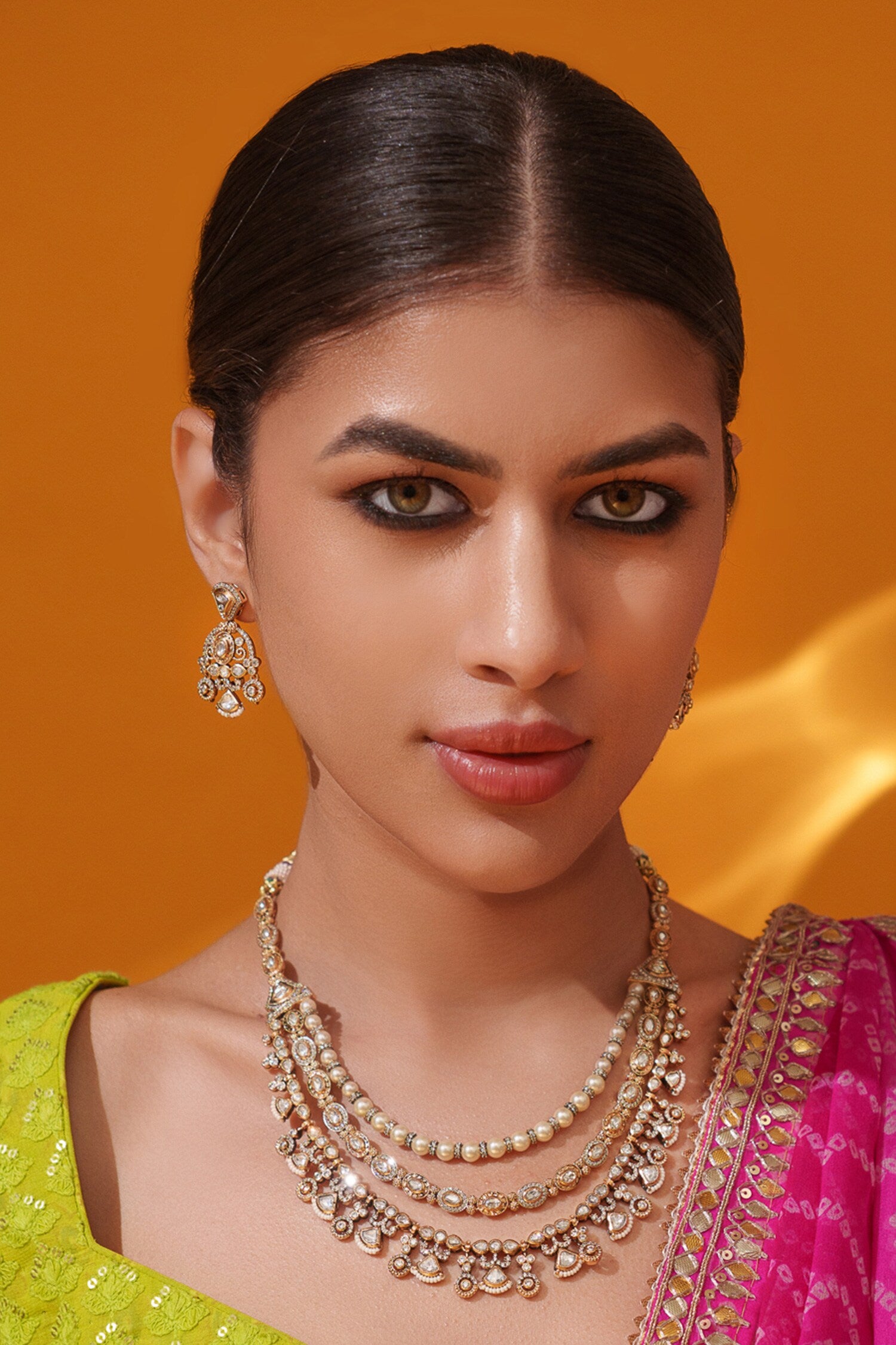 Layered Kundan Necklace Set 