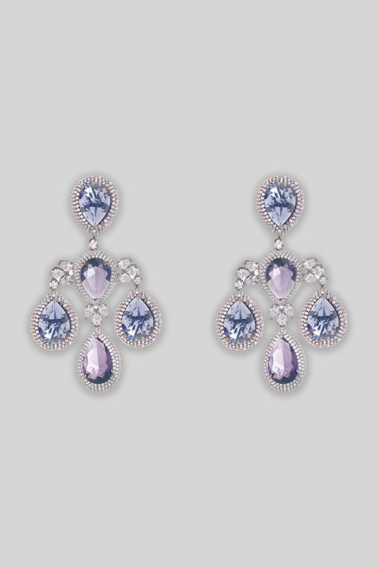 Purple Stone Studded Earrings 