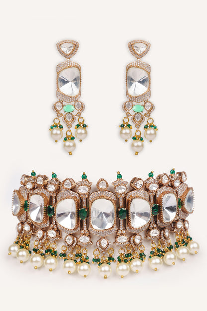Kundan & Polki Necklace Set 