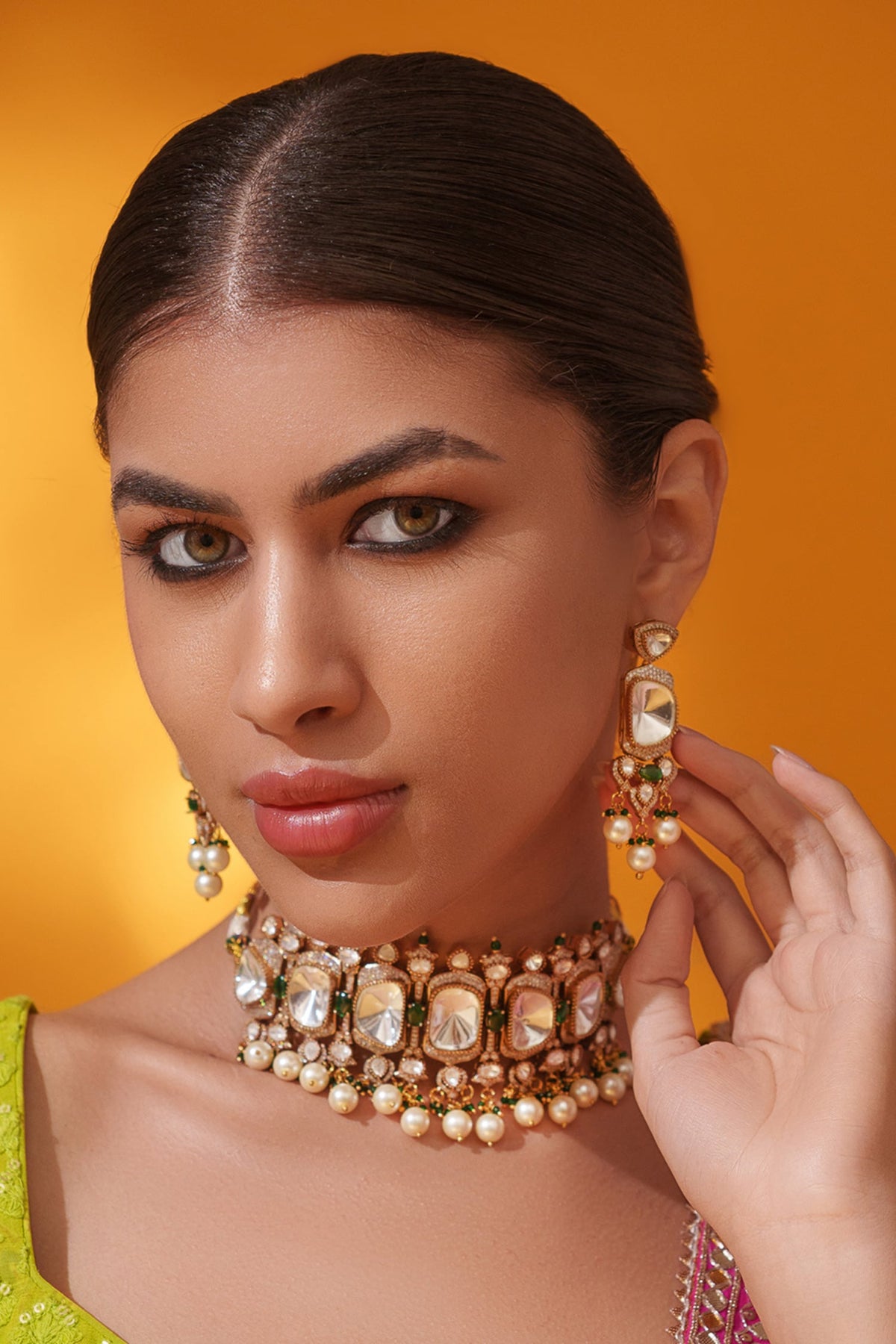 Kundan & Polki Necklace Set 