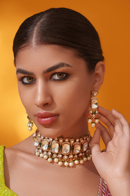 Kundan & Polki Necklace Set 