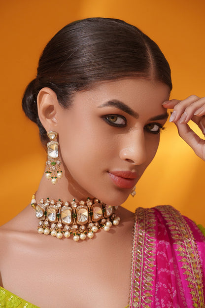 Kundan & Polki Necklace Set 