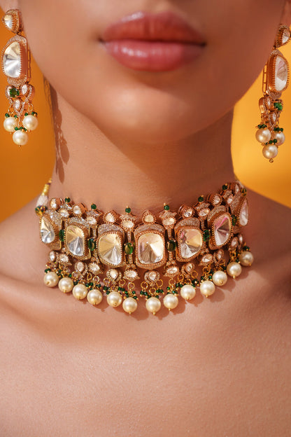 Kundan & Polki Necklace Set 
