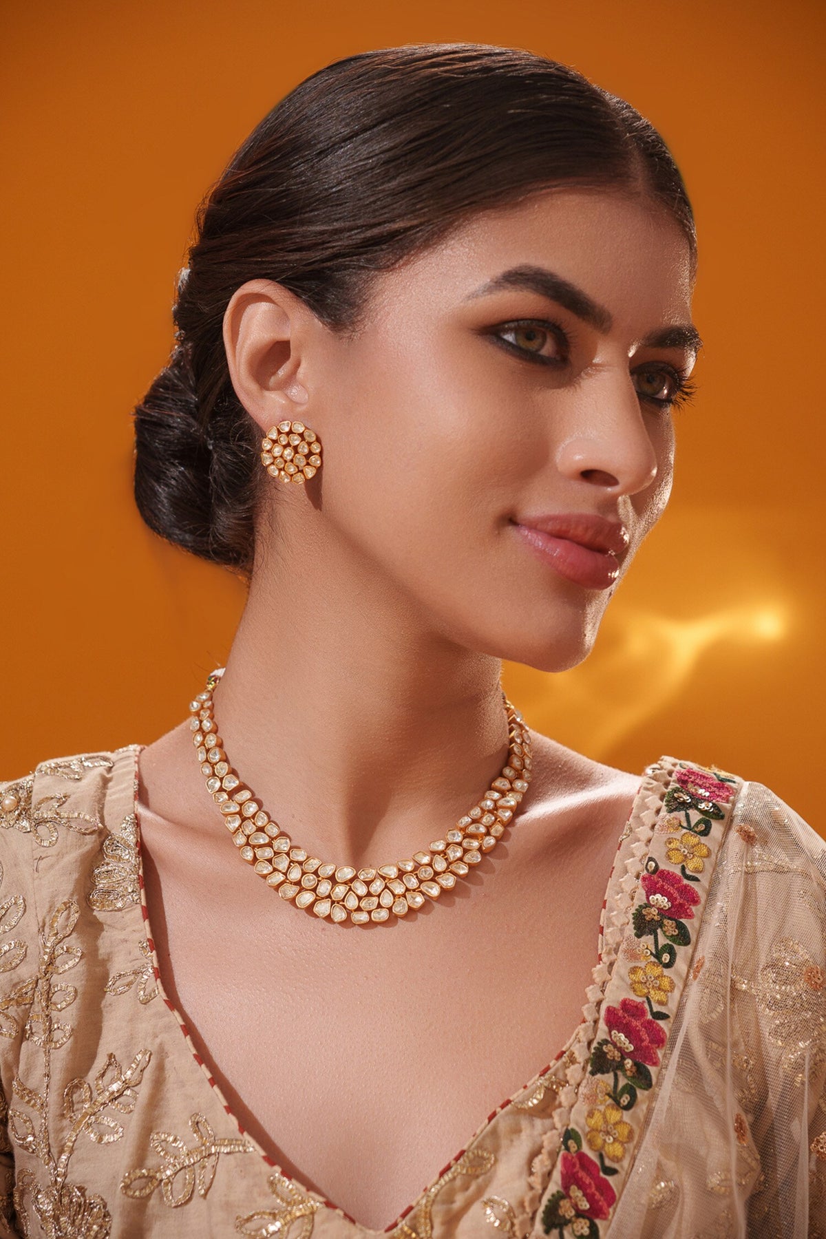Stone Studded Necklace Set 