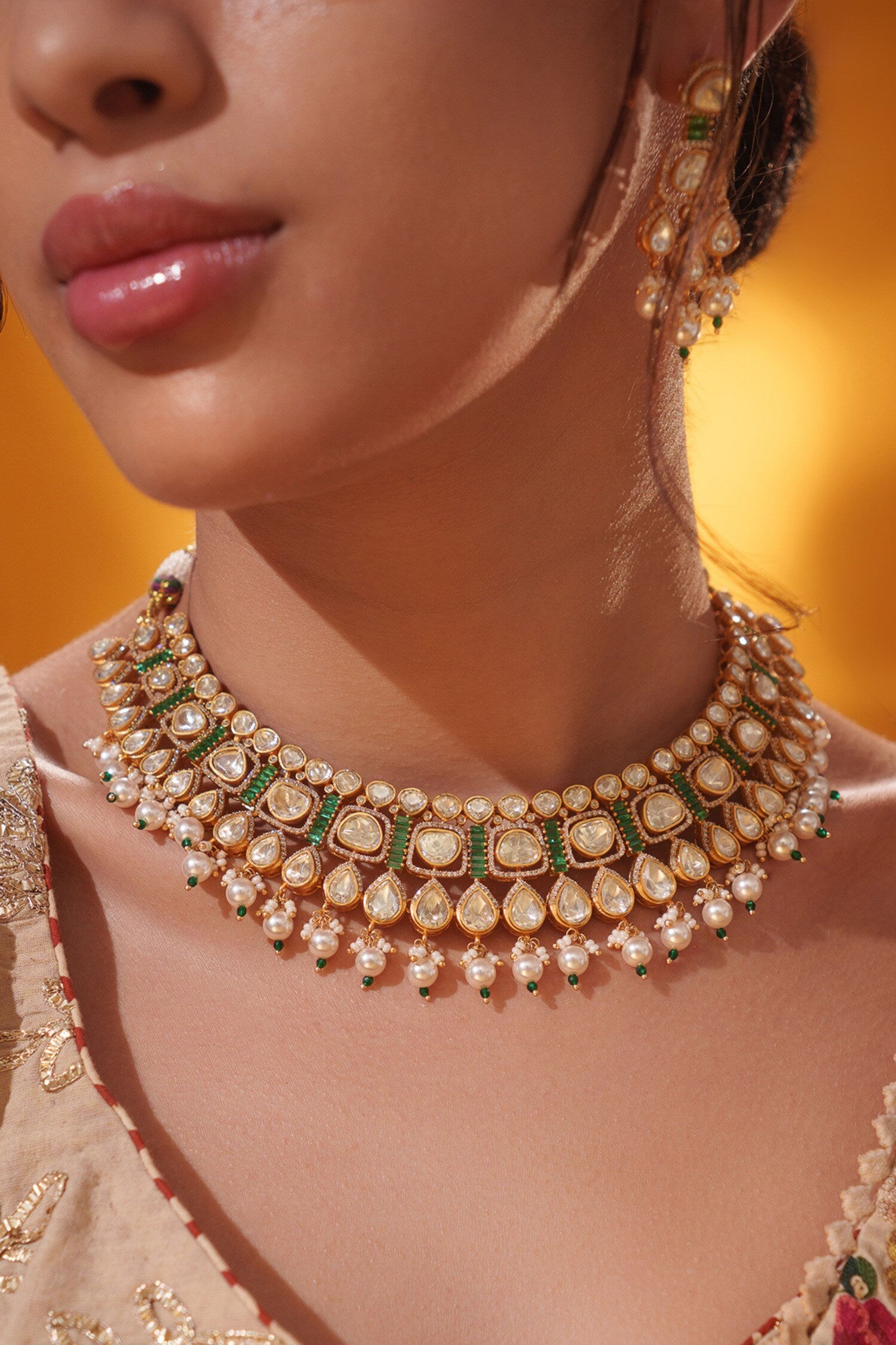 Stone Embellished Necklace Set 