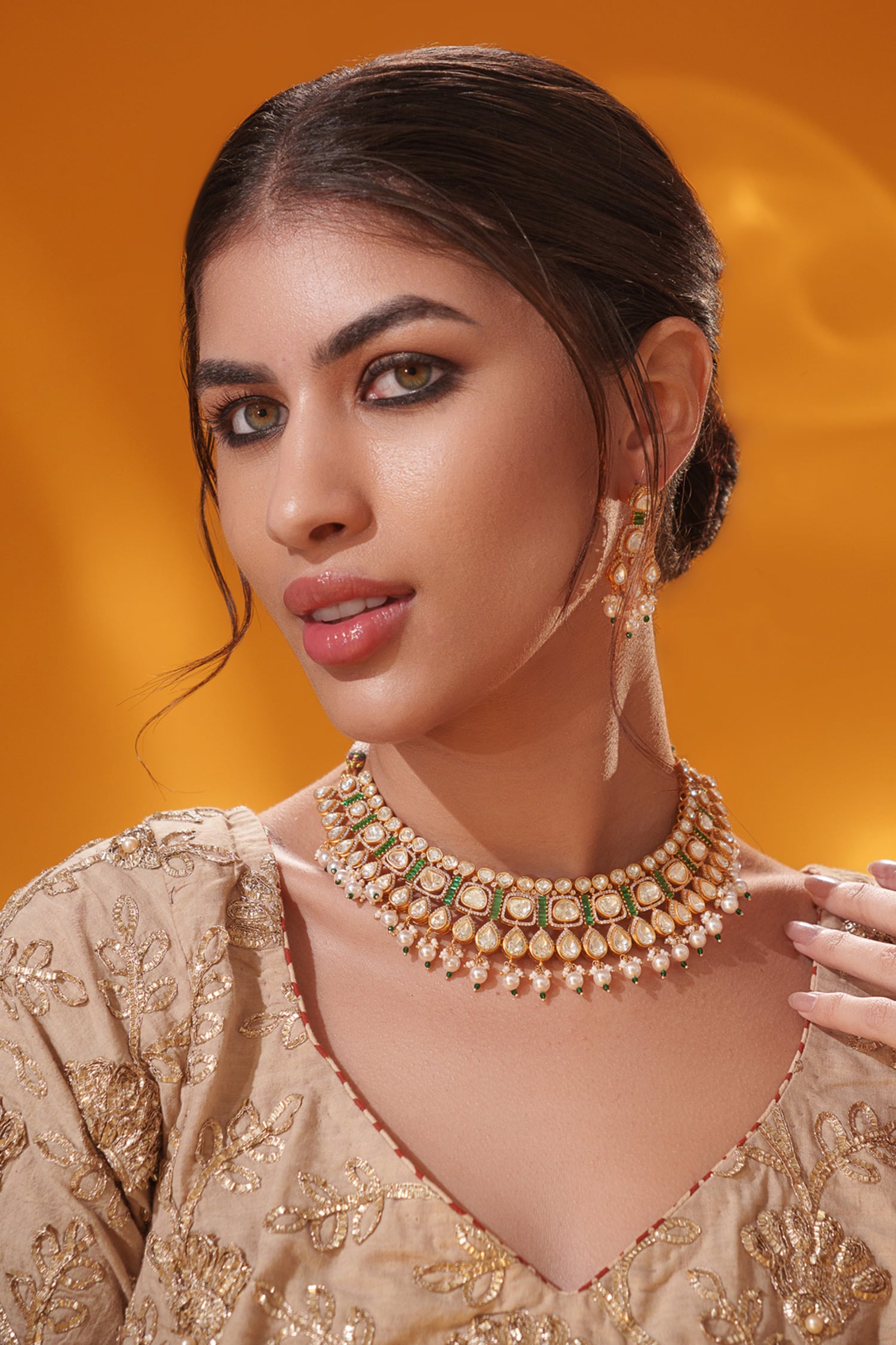 Stone Embellished Necklace Set 