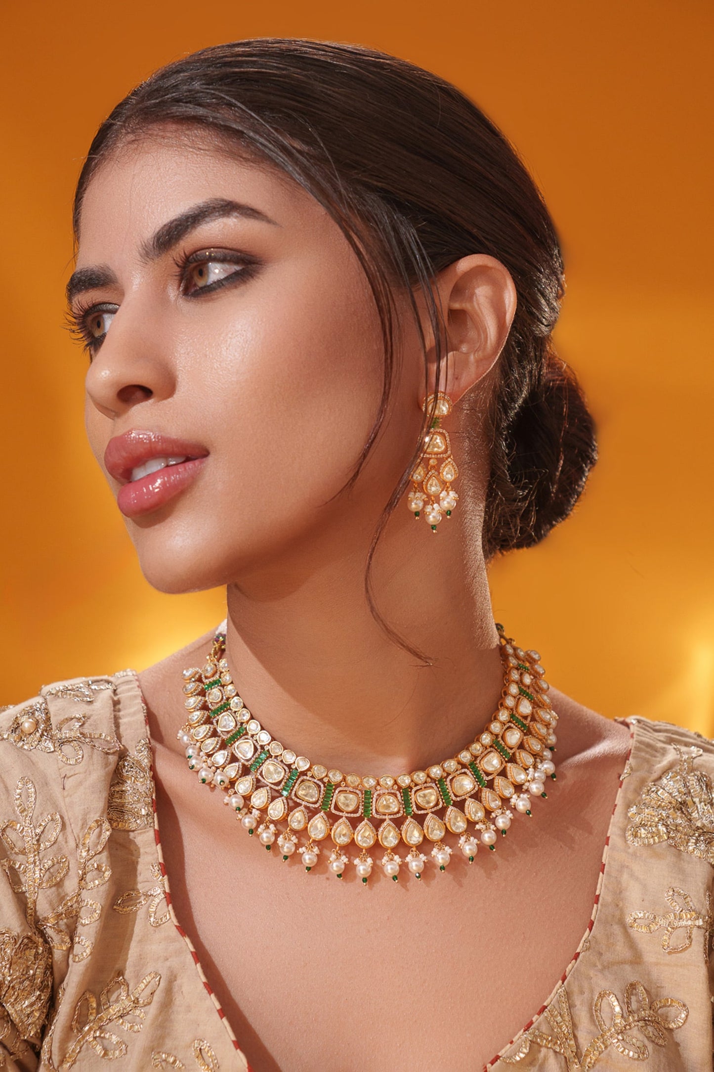Stone Embellished Necklace Set 
