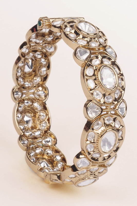 Kundan & Polki Studded Bangles - Set of 2 