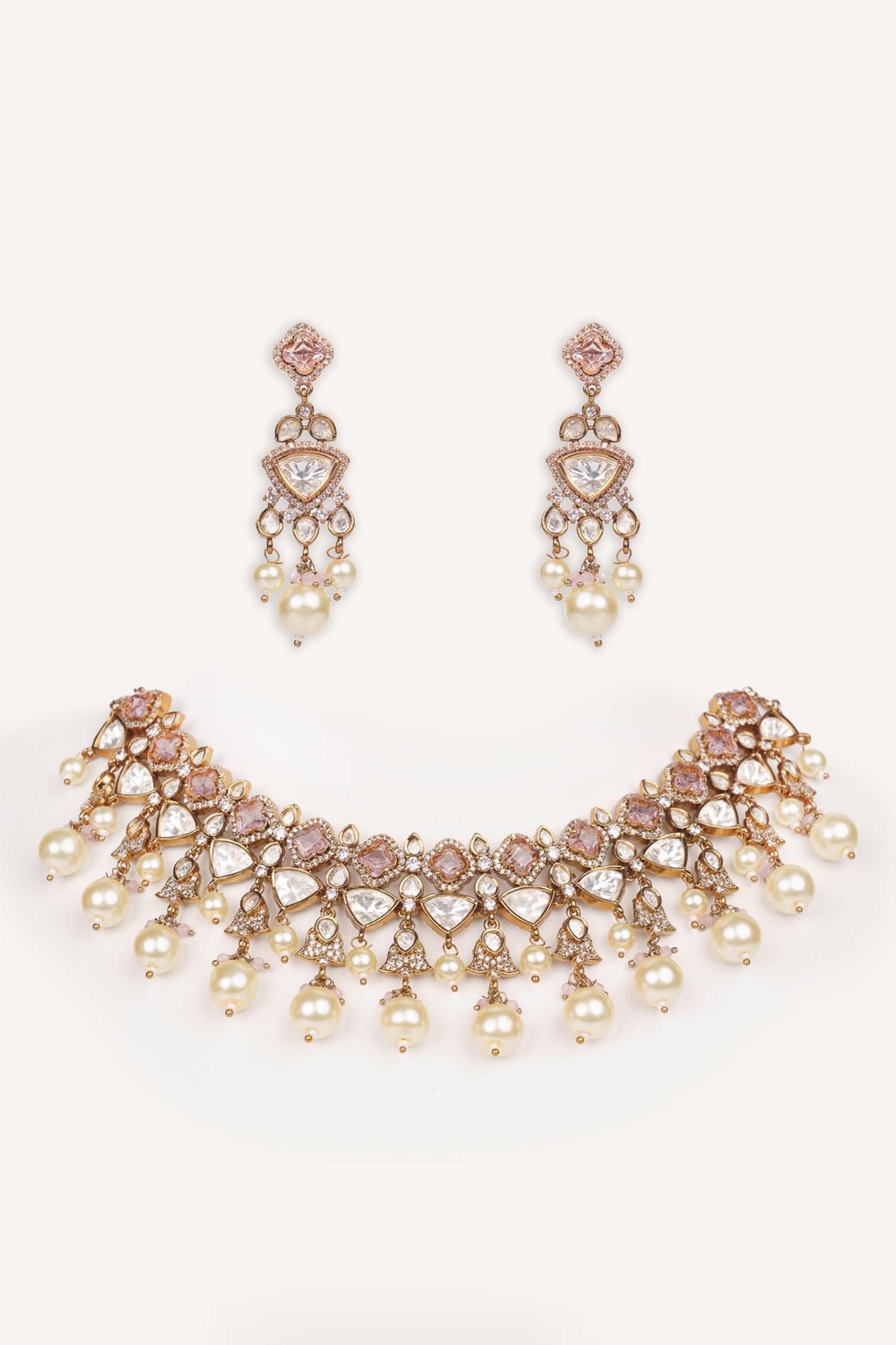 Polki Studded Necklace Set 