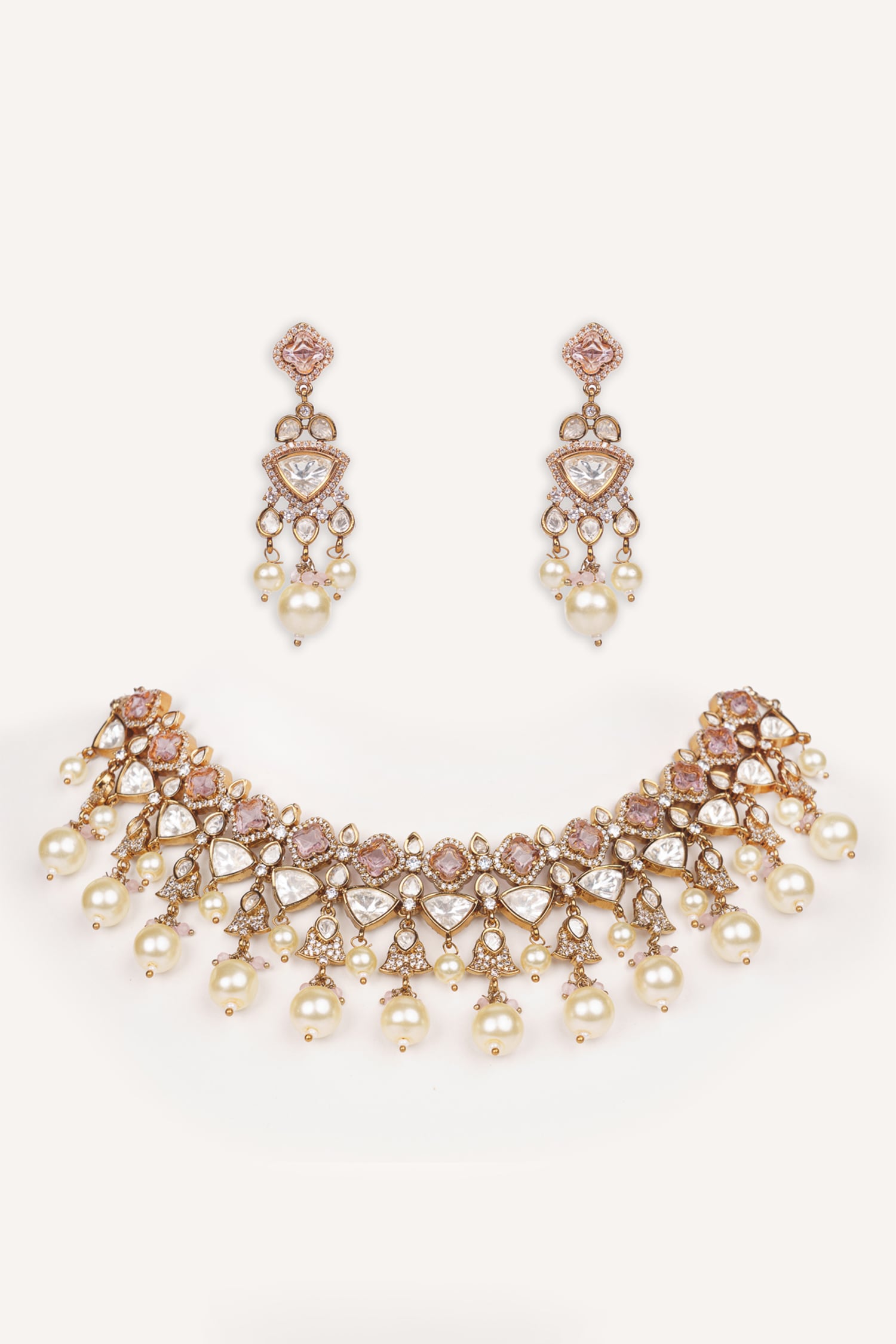 Polki Studded Necklace Set 