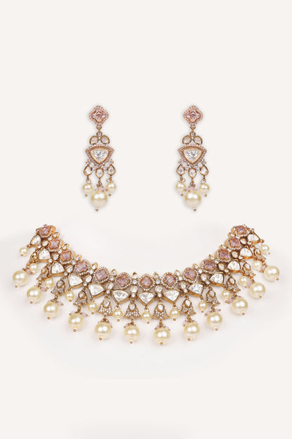 Polki Studded Necklace Set 