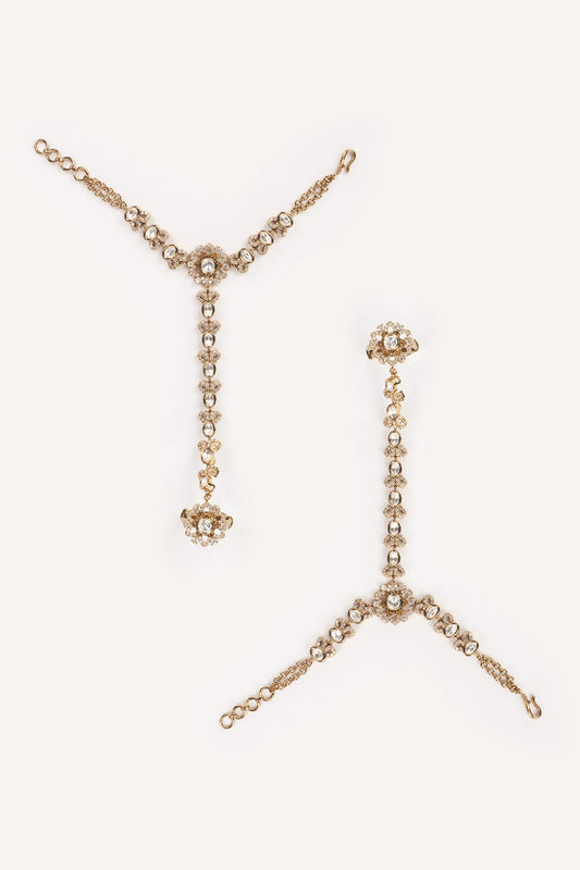 Polki Studded Hathphools - Set of 2 