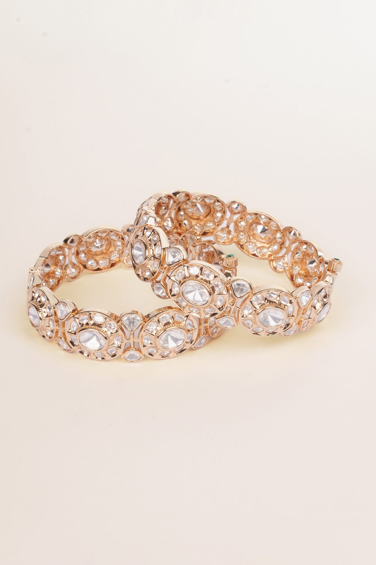 Kundan & Polki Studded Bangles - Set of 2 