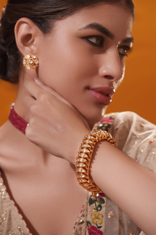 Polki & Kundan Stone Studded Bracelet 
