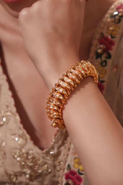 Polki & Kundan Stone Studded Bracelet 