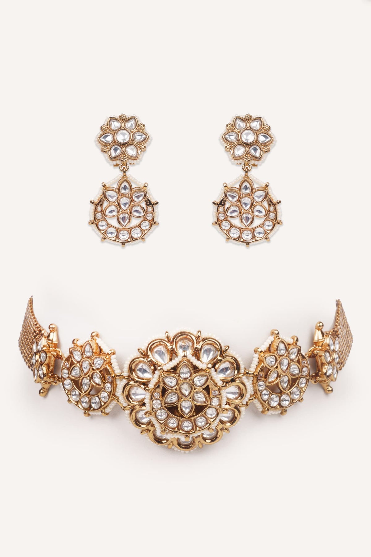 Floral Carved Choker Set 