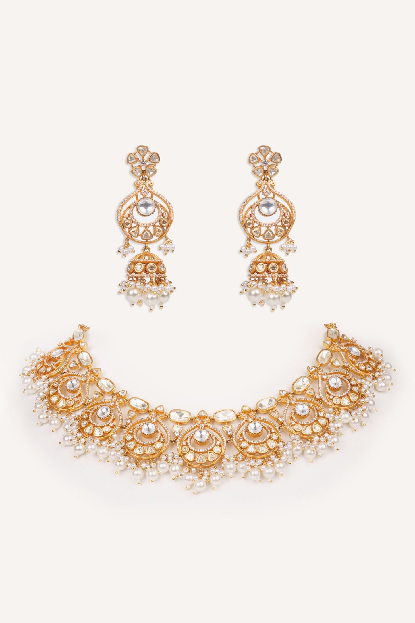 Cluster Bead Drop Necklace Set 
