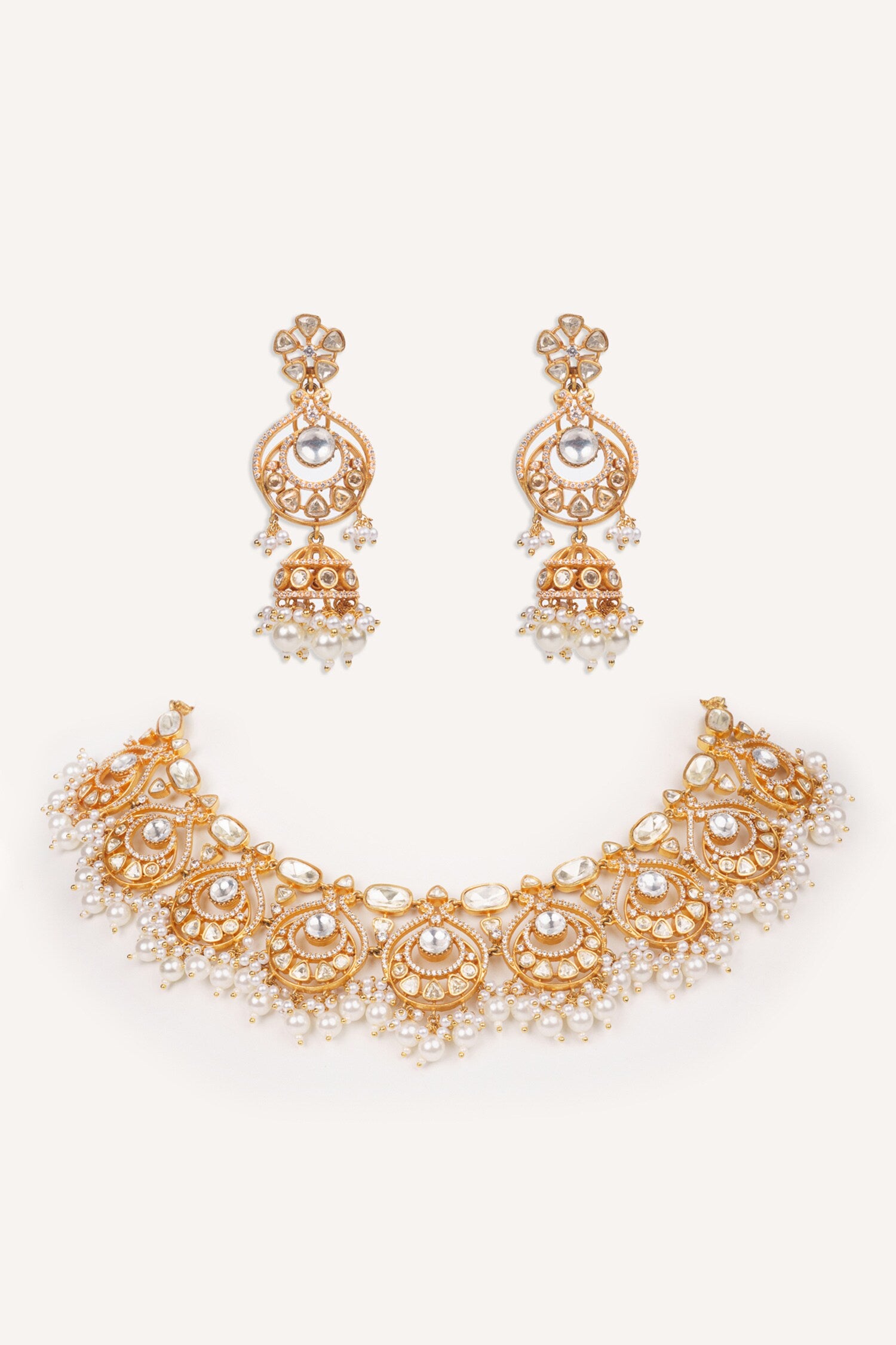 Cluster Bead Drop Necklace Set 